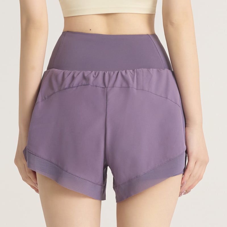 Moteriški vasaros sportiniai šortai, greitai džiūstantys, kvėpuojantys, aukštos juosmens, apatinė dalis legging stiliaus, 86% poliesteris / 14% spandeksas