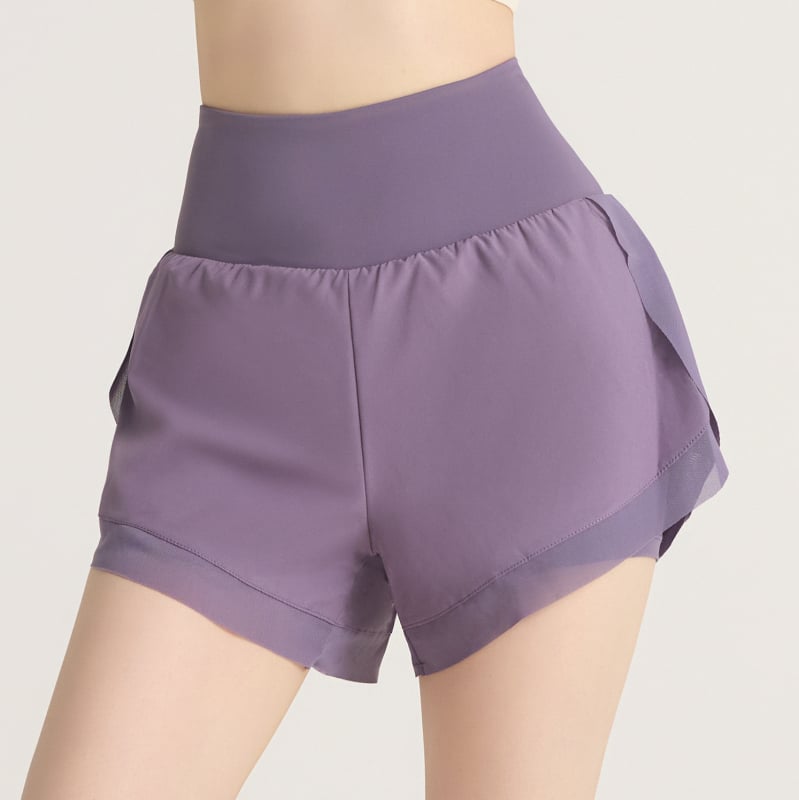Moteriški vasaros sportiniai šortai, greitai džiūstantys, kvėpuojantys, aukštos juosmens, apatinė dalis legging stiliaus, 86% poliesteris / 14% spandeksas