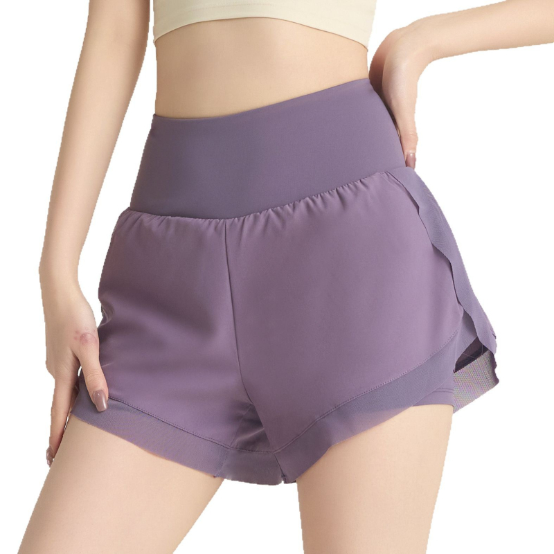 Moteriški vasaros sportiniai šortai, greitai džiūstantys, kvėpuojantys, aukštos juosmens, apatinė dalis legging stiliaus, 86% poliesteris / 14% spandeksas
