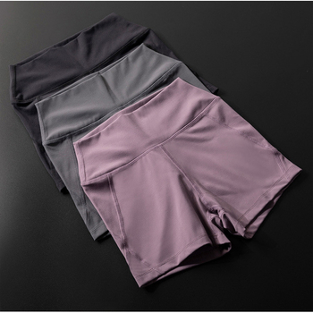 Moteriški siauri sportiniai šortai, greitai džiūstantis nailonas, aukštas liemuo, jogai ir bėgimui, vasara 2025