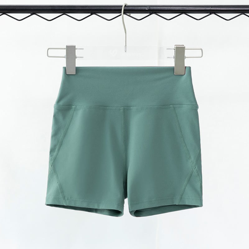 Moteriški siauri sportiniai šortai, greitai džiūstantis nailonas, aukštas liemuo, jogai ir bėgimui, vasara 2025