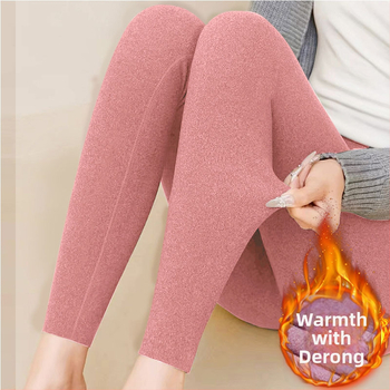 Sievietes viengabalas pašsiltējošas termālās bikses, vidējā josta, stingrs griezums, 90–95% poliesters