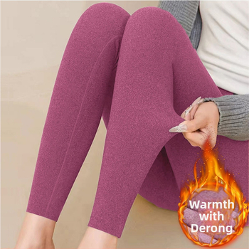 Sievietes viengabalas pašsiltējošas termālās bikses, vidējā josta, stingrs griezums, 90–95% poliesters