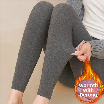 Sievietes viengabalas pašsiltējošas termālās bikses, vidējā josta, stingrs griezums, 90–95% poliesters