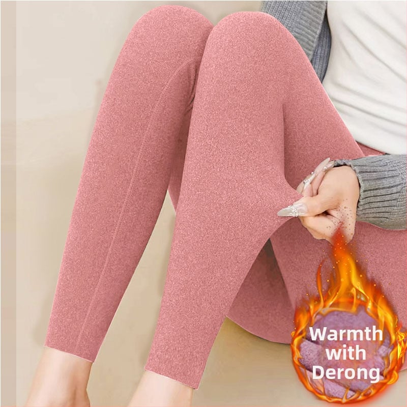 Sievietes viengabalas pašsiltējošas termālās bikses, vidējā josta, stingrs griezums, 90–95% poliesters