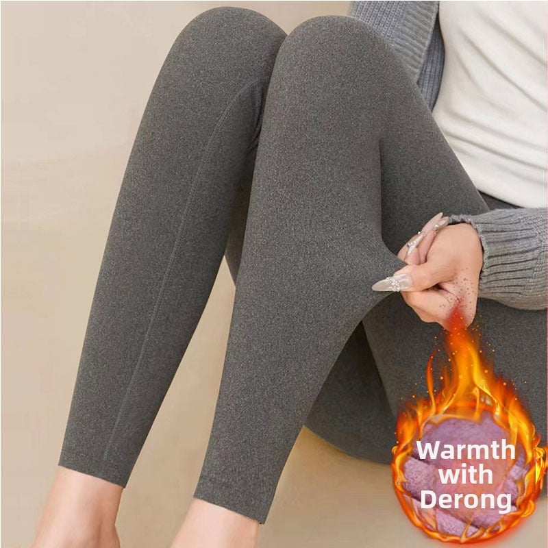 Sievietes viengabalas pašsiltējošas termālās bikses, vidējā josta, stingrs griezums, 90–95% poliesters