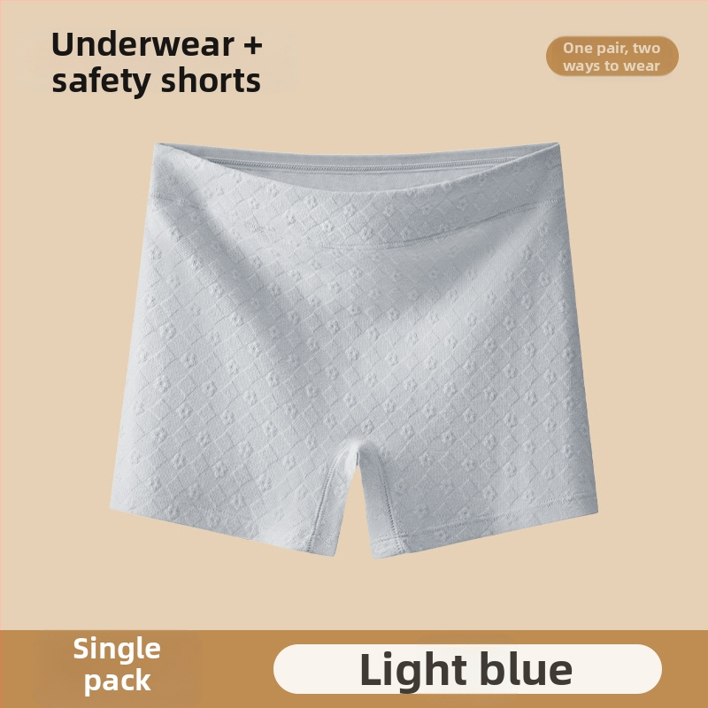 Sieviešu drošības apakšveļa ar vidējo jostu no kokvilnas, reljefveidīgs raksts, anti-slip funkcija, galvenais materiāls 90–95% kokvilna, starpkājuma oderējums 100% kokvilna