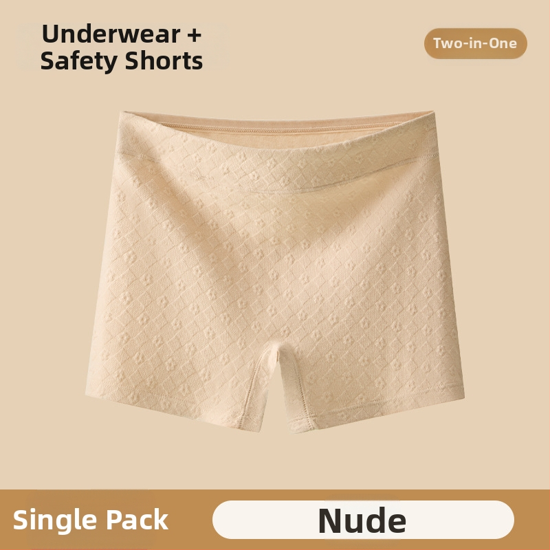 Sieviešu drošības apakšveļa ar vidējo jostu no kokvilnas, reljefveidīgs raksts, anti-slip funkcija, galvenais materiāls 90–95% kokvilna, starpkājuma oderējums 100% kokvilna