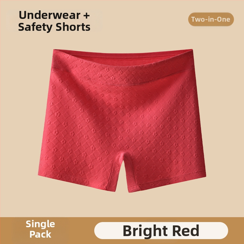 Sieviešu drošības apakšveļa ar vidējo jostu no kokvilnas, reljefveidīgs raksts, anti-slip funkcija, galvenais materiāls 90–95% kokvilna, starpkājuma oderējums 100% kokvilna