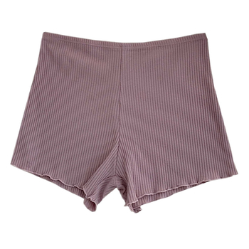 Sieviešu drošības šorti no kokvilnas ribas adījuma, augsts viduklis, 3/4 garums, vienkrāsains, aizsardzība pret ekspozīciju