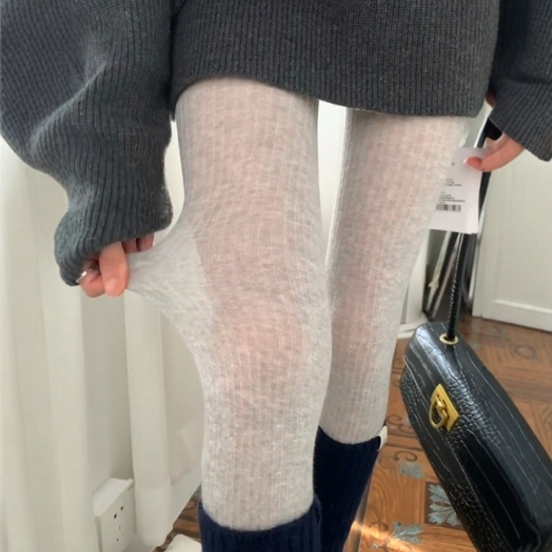 Korejskog stila pamučne čarape-pantyhose s nogom, srednje gustoće, jedne boje, upijaju znoj, otpornost na trenje, 50-70% pamuka