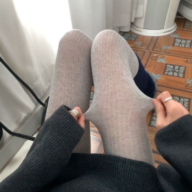 Korejskog stila pamučne čarape-pantyhose s nogom, srednje gustoće, jedne boje, upijaju znoj, otpornost na trenje, 50-70% pamuka