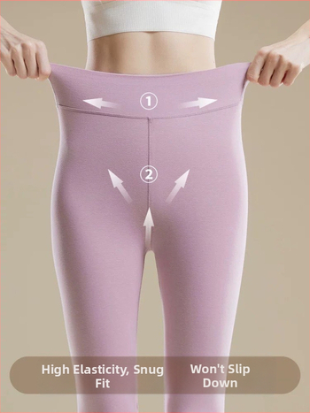 Sieviešu termālās legingas ar augstu jostu, flīsa iekšējais slānis, bezšuvju, silts pamatslānis, poliestera-spandeksa maisījums