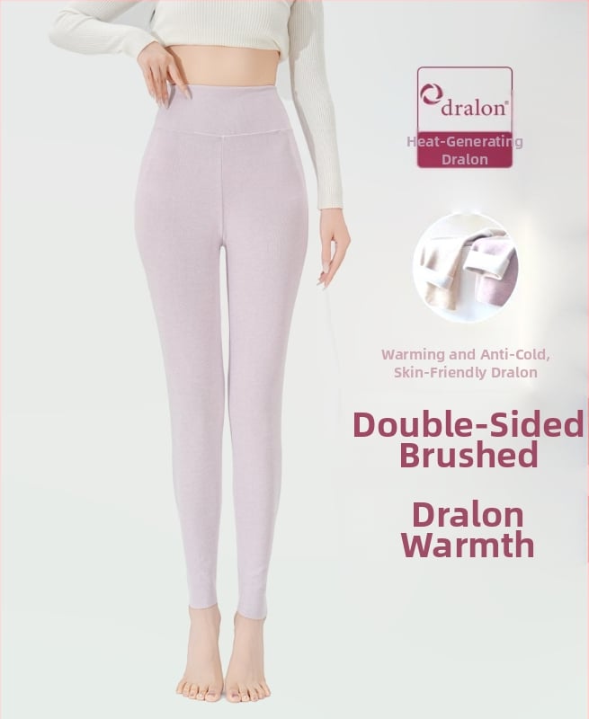 Sieviešu termālās legingas ar augstu jostu, flīsa iekšējais slānis, bezšuvju, silts pamatslānis, poliestera-spandeksa maisījums