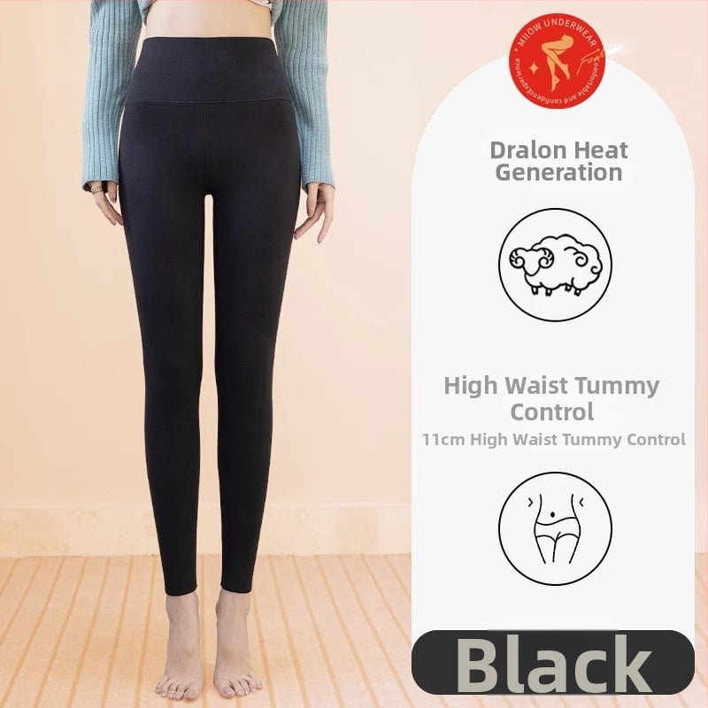 Sieviešu termālās legingas ar augstu jostu, flīsa iekšējais slānis, bezšuvju, silts pamatslānis, poliestera-spandeksa maisījums