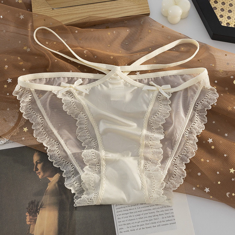 Bešavne ženske gaćice od ice silk s niskim strukom, prozračne i udobne, čipkaste gaćice za podizanje zadnjice