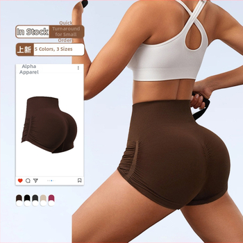 Alpha Ženski šor za jogu – elastični, smjesa vlakana, najlon, duljina 3/4, model s naborima