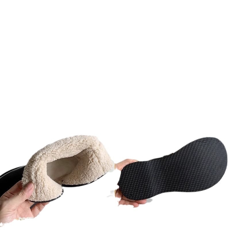 Ženske zimske čizme s debelom potplatom i povećanjem visine 3-5 cm, bočni zip, PU gornji dio, unutrašnjost umjetno pliš, okrugli vrh