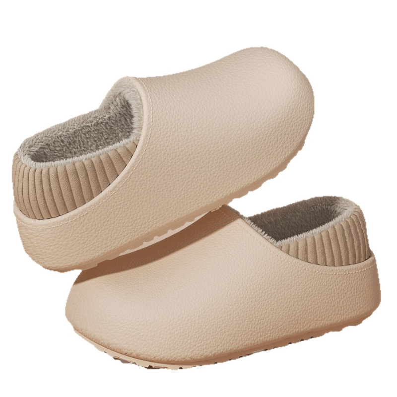 Papuci de iarnă pentru femei din EVA, căptuțiți cu fleece, talpă EVA, talpă groasă, înălțime a tocului mică 1–3 cm