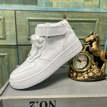 Adidași înalți unisex din piele de vacă, respirabili, talpă din cauciuc, închidere cu șireturi în față