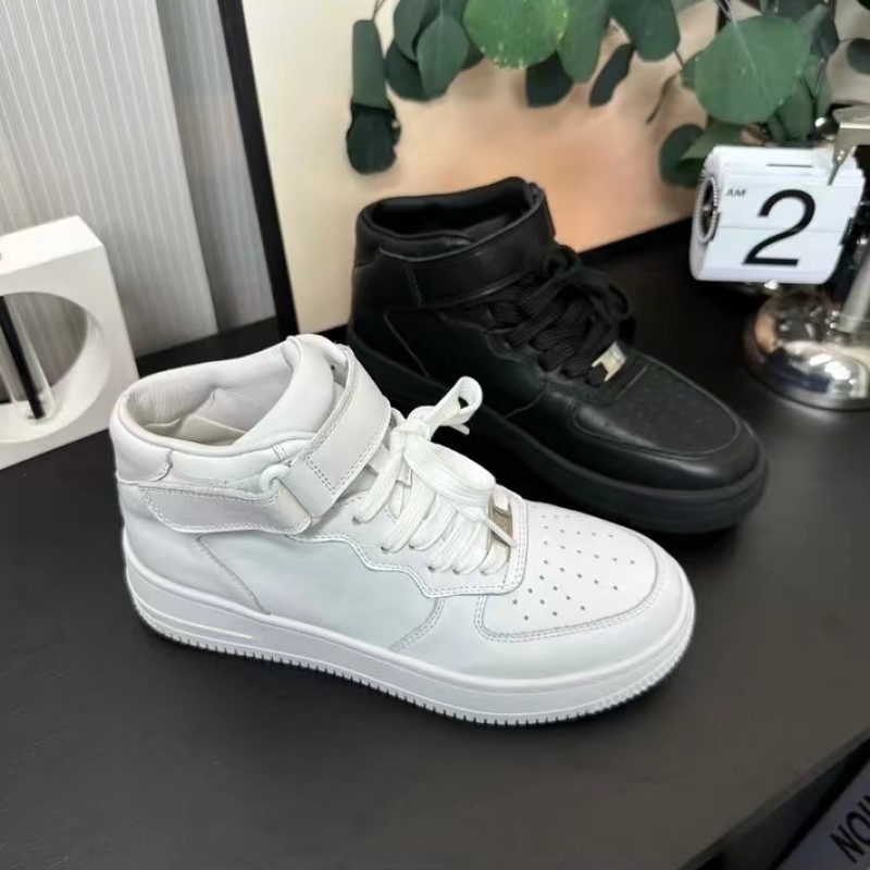 Adidași înalți unisex din piele de vacă, respirabili, talpă din cauciuc, închidere cu șireturi în față