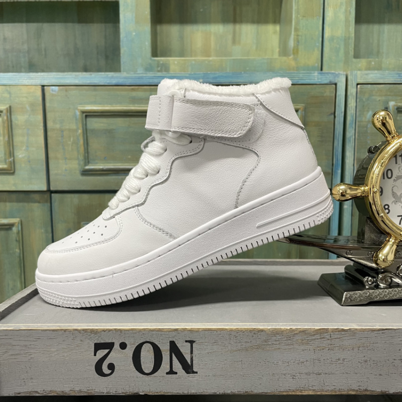 Adidași înalți unisex din piele de vacă, respirabili, talpă din cauciuc, închidere cu șireturi în față