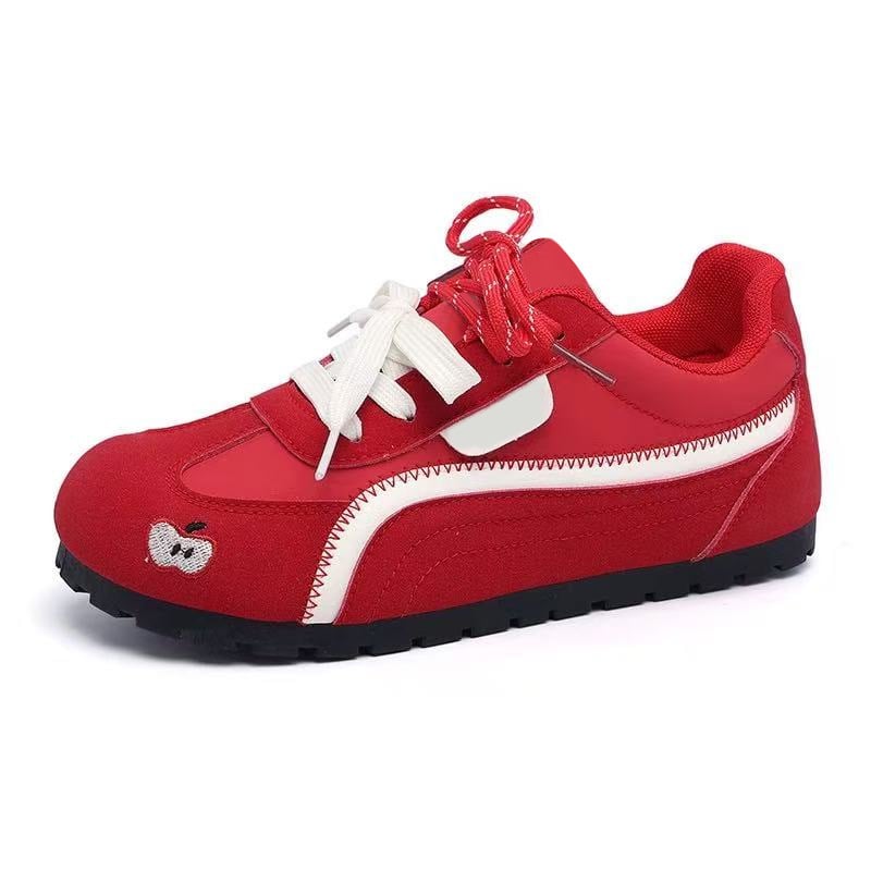 Csillag mintás kényelmes tornacipő - PU felsőrész, kerek orr, fűzős zárás, alacsony sarkú 1-3 cm, injektált gumitalp