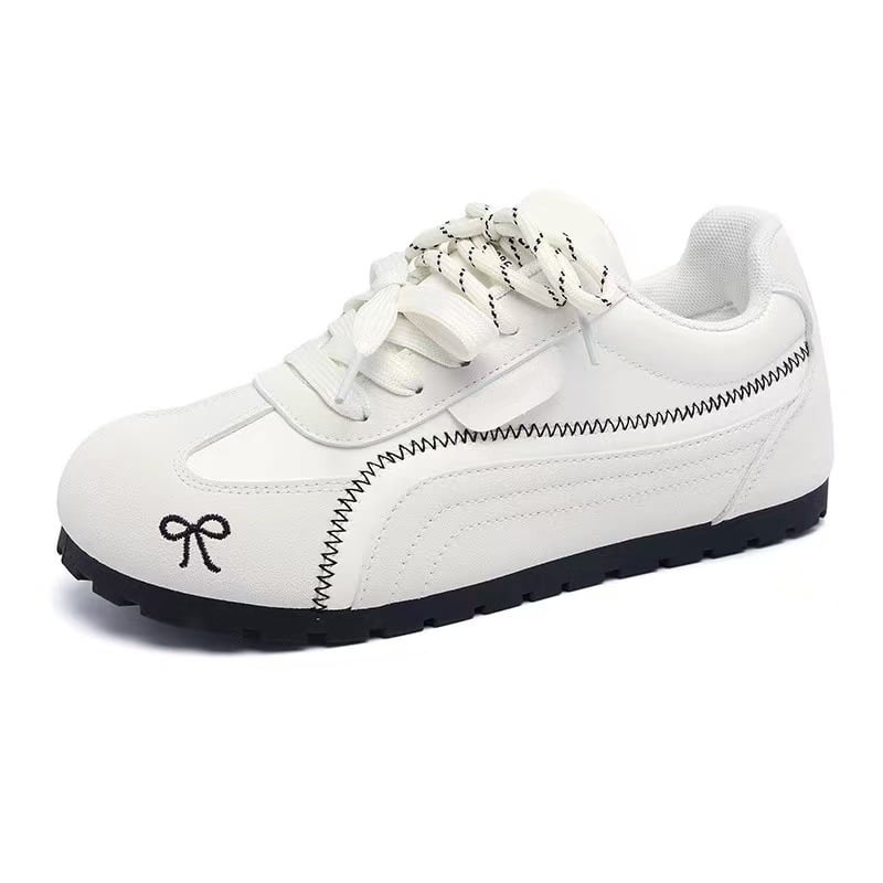 Csillag mintás kényelmes tornacipő - PU felsőrész, kerek orr, fűzős zárás, alacsony sarkú 1-3 cm, injektált gumitalp