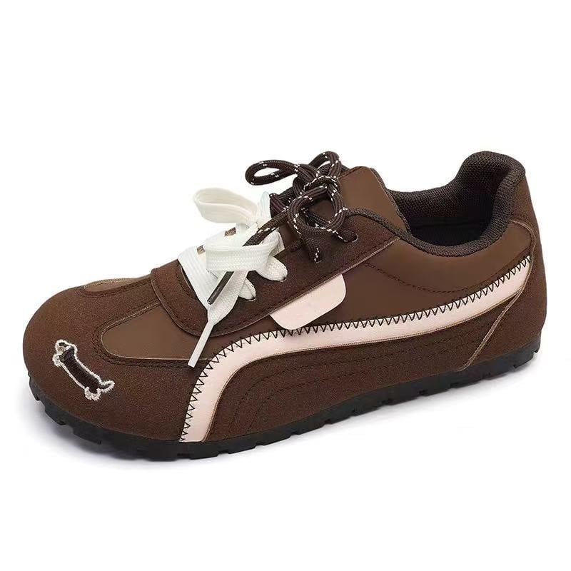 Csillag mintás kényelmes tornacipő - PU felsőrész, kerek orr, fűzős zárás, alacsony sarkú 1-3 cm, injektált gumitalp