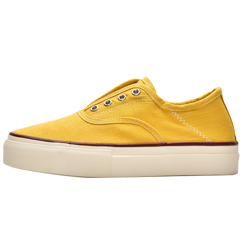 Platnene tenisice, prozračne gornje tenisice, Slip-On lazy casual tenisice, zaobljen nos, uložak od umjetne dlake, gumena potplat