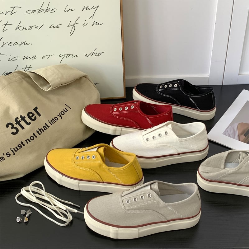 Ženske platnene tenisice slip-on, svakodnevni casual stil, prozračan gornji dio od platna, nizak đon 1–3 cm, uložak od umjetnog krzna
