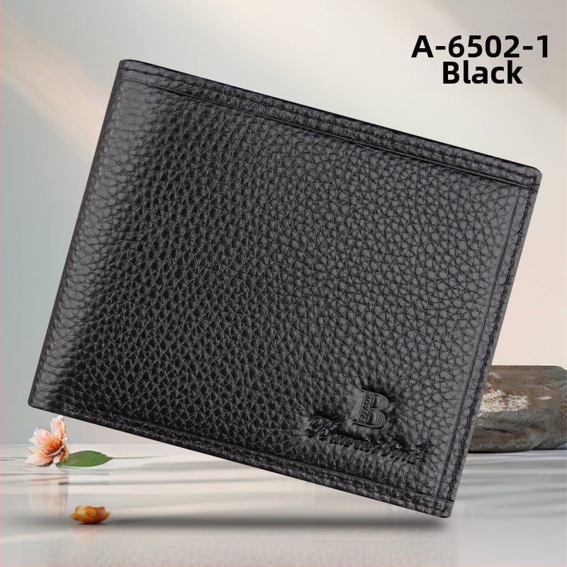 Portofel scurt pentru bărbați, din piele de vițel de primă calitate, cu buzunar cu fermoar, stil urban minimalist, model monocrom, căptușeală Guangzhou