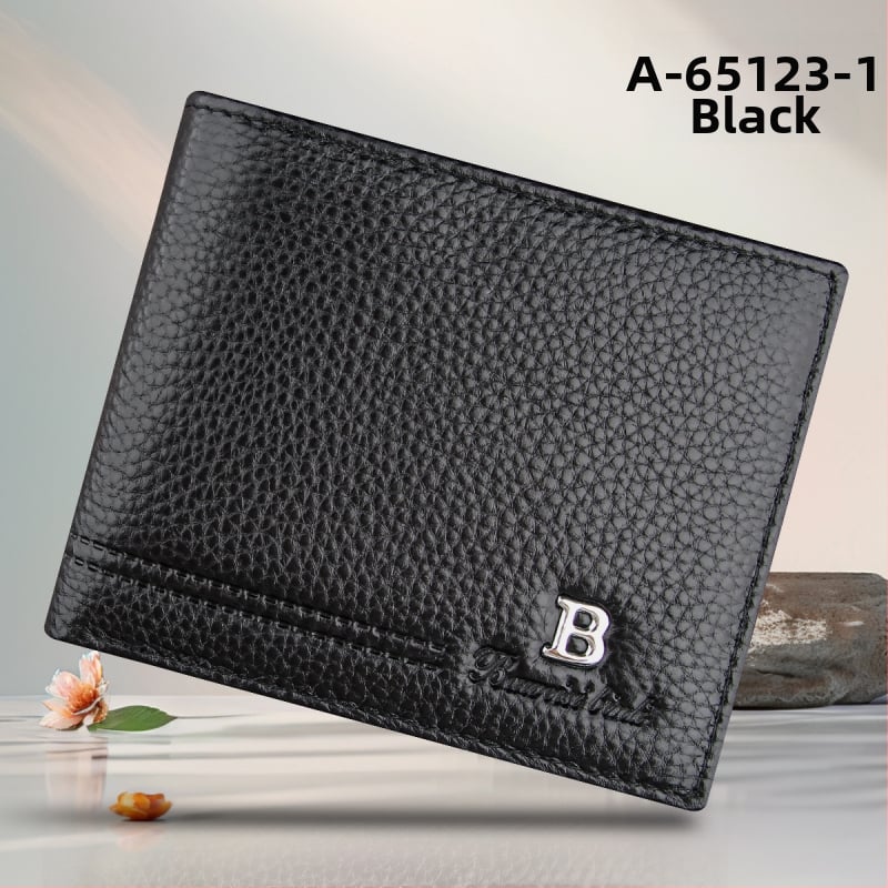 Portofel scurt pentru bărbați, din piele de vițel de primă calitate, cu buzunar cu fermoar, stil urban minimalist, model monocrom, căptușeală Guangzhou