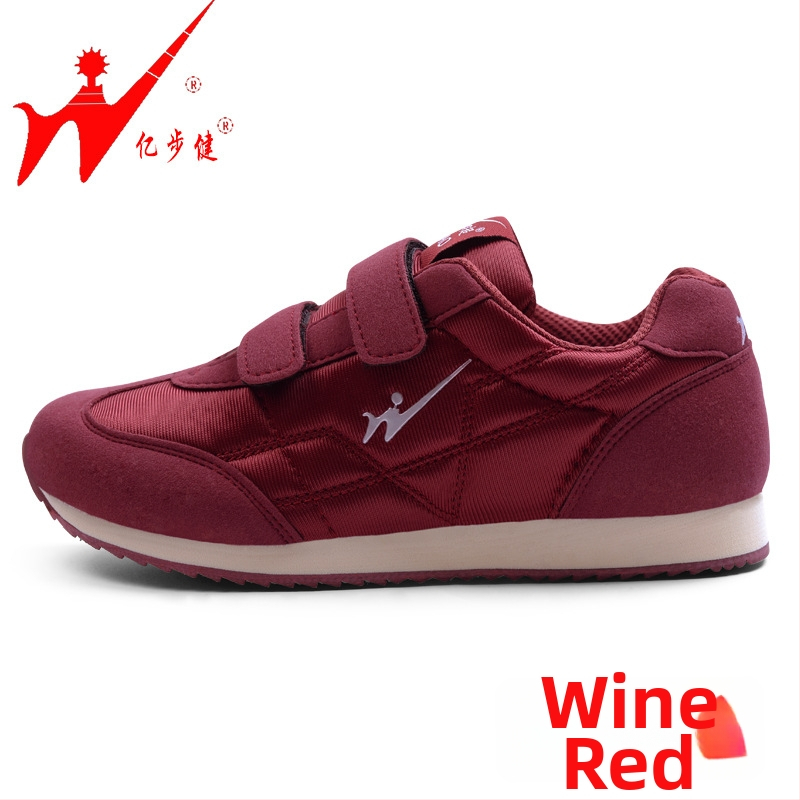 Унисекс обувки за ходене със мрежест връх, закопчаване с лепенка Velcro, кръгъл нос, плосък ток, за есен