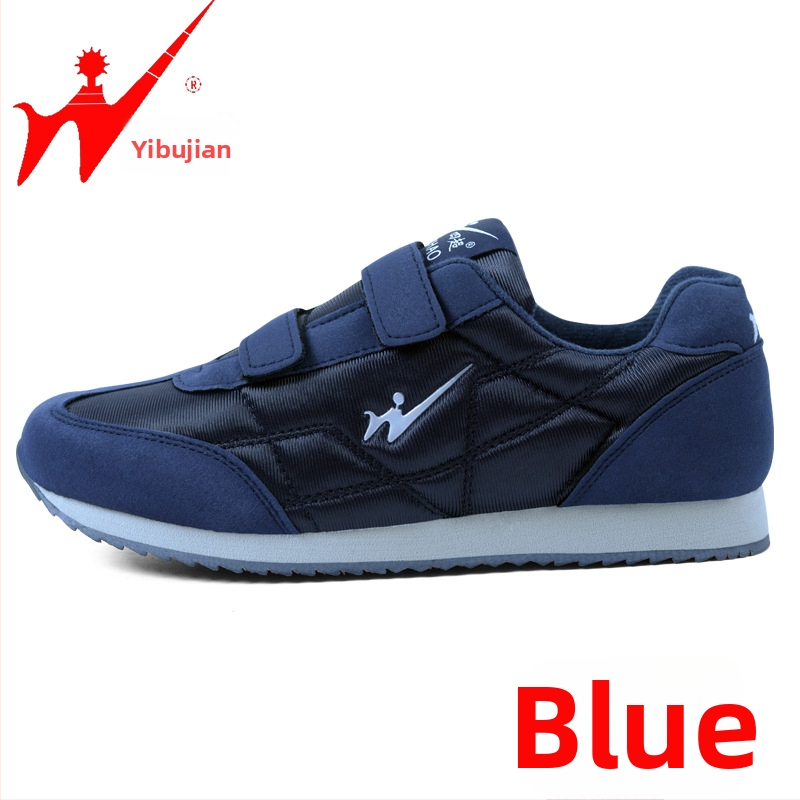 Унисекс обувки за ходене със мрежест връх, закопчаване с лепенка Velcro, кръгъл нос, плосък ток, за есен