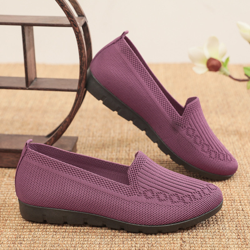 Pantofi comozi pentru zilnic — partea superioară din plasă respirabilă, vârf rotund, toc mic 1–3 cm, branț textil, talpă din plastic