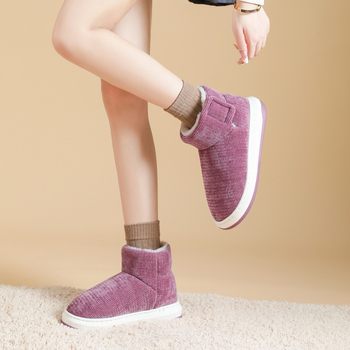 Papuči no kokvilnas vidēja vecuma un vecākiem, ziemas, ar Velcro aizdari, nubuka augšdaļa, neslīdoša zole