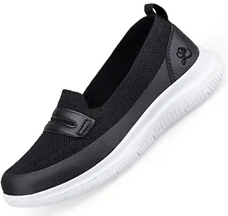 Ženske slip-on cipele s tekstilnim gornjim dijelom, gumom potplatom, okruglim vrhom, ploskim petom