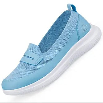 Ženske slip-on cipele s tekstilnim gornjim dijelom, gumom potplatom, okruglim vrhom, ploskim petom