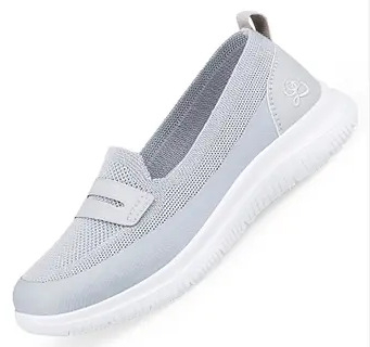 Ženske slip-on cipele s tekstilnim gornjim dijelom, gumom potplatom, okruglim vrhom, ploskim petom