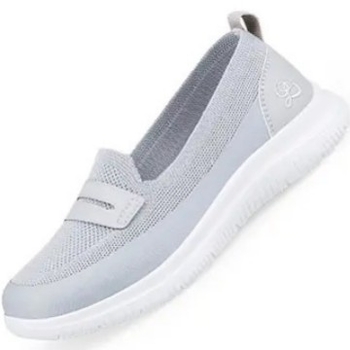 Ženske slip-on cipele s tekstilnim gornjim dijelom, gumom potplatom, okruglim vrhom, ploskim petom