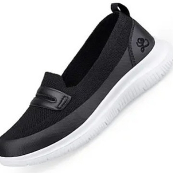 Ženske slip-on cipele s tekstilnim gornjim dijelom, gumom potplatom, okruglim vrhom, ploskim petom