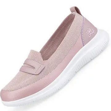 Ženske slip-on cipele s tekstilnim gornjim dijelom, gumom potplatom, okruglim vrhom, ploskim petom