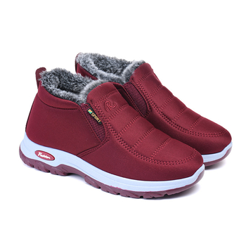 Sieviešu ziemas apavi no auduma ar flīsu odere, augsts augšdaļa, plakanā papēdis, PVC zole, iekšējā kokvilnas odere