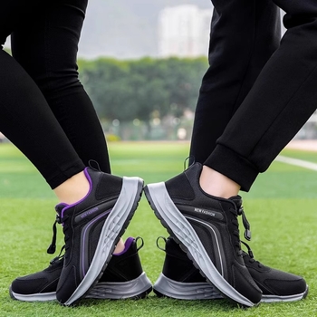 Унисекс мрежести спортни обувки за ходене, лято, кръгъл нос, с ластична лента