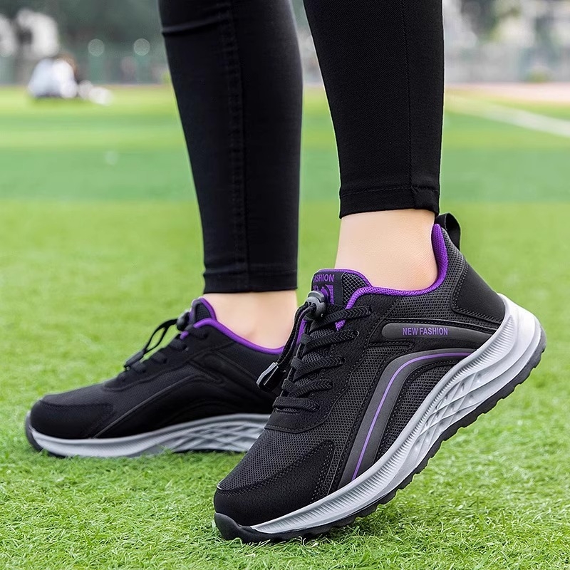 Унисекс мрежести спортни обувки за ходене, лято, кръгъл нос, с ластична лента