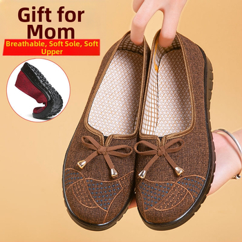 Moteriški drobiniai bateliai su drobiniu viršumi, PVC padas ir plokščias kulnas (pavasaris–ruduo)