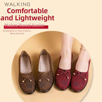 Moteriški drobiniai bateliai su drobiniu viršumi, PVC padas ir plokščias kulnas (pavasaris–ruduo)