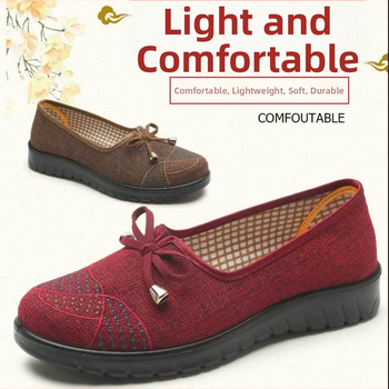 Moteriški drobiniai bateliai su drobiniu viršumi, PVC padas ir plokščias kulnas (pavasaris–ruduo)