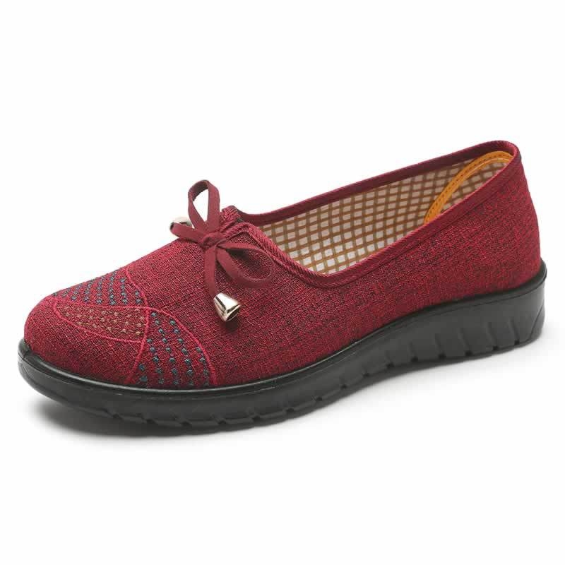 Moteriški drobiniai bateliai su drobiniu viršumi, PVC padas ir plokščias kulnas (pavasaris–ruduo)